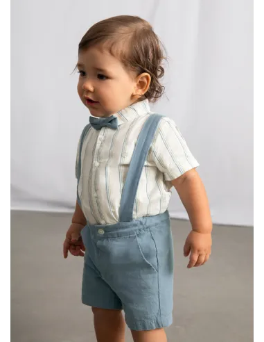 Conj. bermuda 3 piezas lino - Jade      