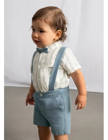 Conj. bermuda 3 piezas lino - Jade      