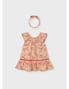 Vestido estampado con diadema - Mandarina 