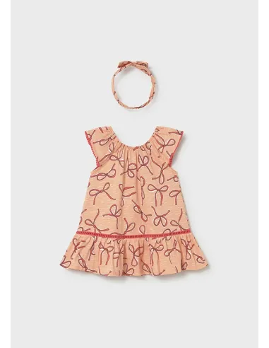 Vestido estampado con diadema - Mandarina 