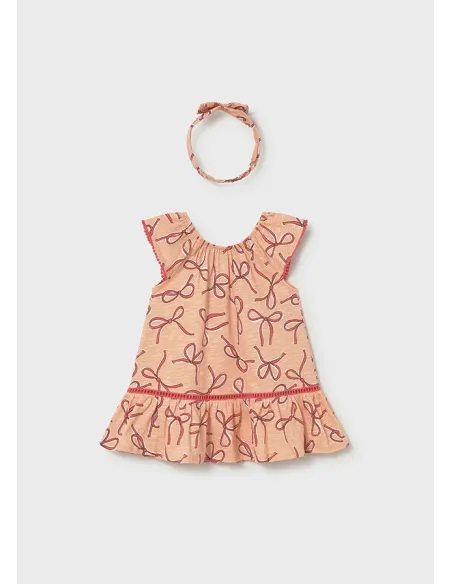 Vestido estampado con diadema - Mandarina 