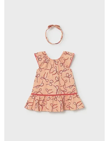 Vestido estampado con diadema - Mandarina 