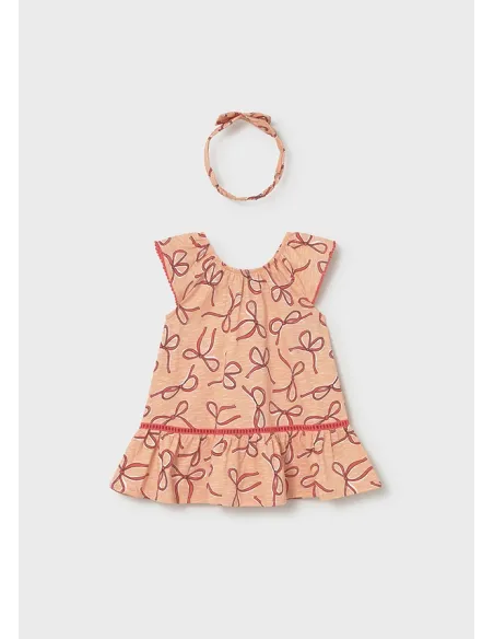 Vestido estampado con diadema - Mandarina 