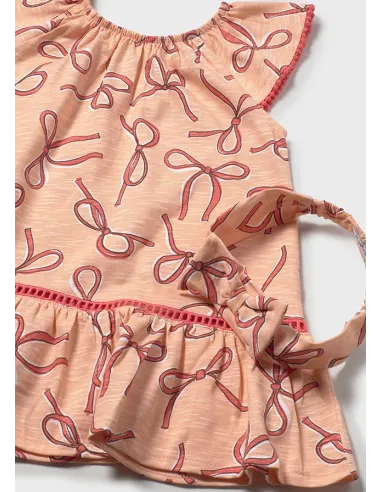 Vestido estampado con diadema - Mandarina 