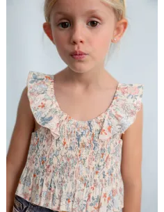 Top bambula estampado - Salmon    