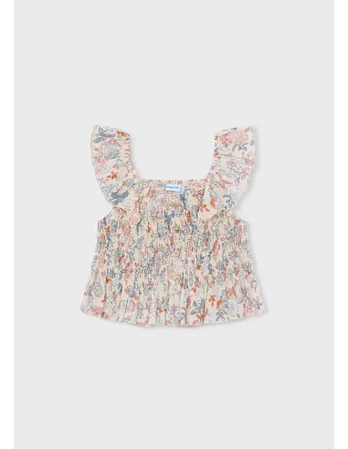 Top bambula estampado - Salmon    