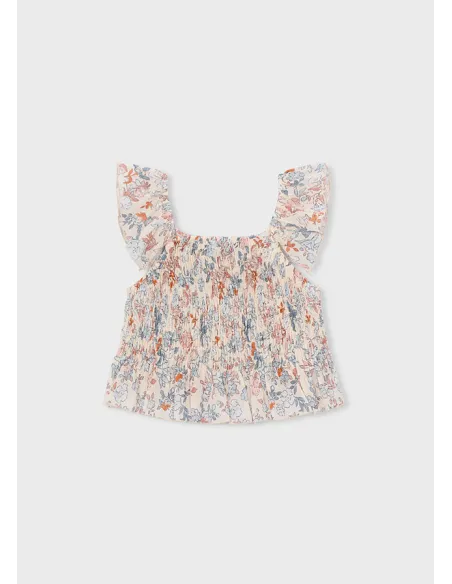 Top bambula estampado - Salmon    