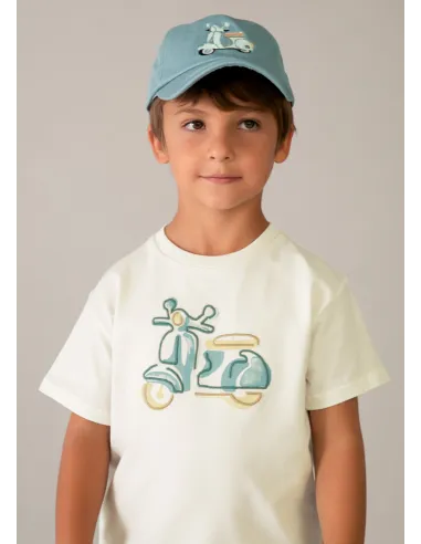 Camiseta m/c bordado - Nata      