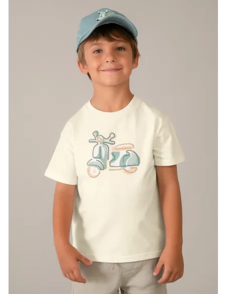 Camiseta m/c bordado - Nata      