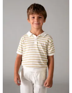 Polo m/c tricot - Nata-mocca