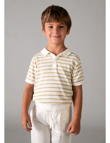 Polo m/c tricot - Nata-mocca