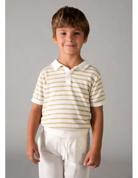 Polo m/c tricot - Nata-mocca