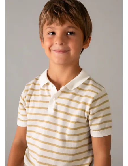 Polo m/c tricot - Nata-mocca