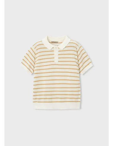 Polo m/c tricot - Nata-mocca