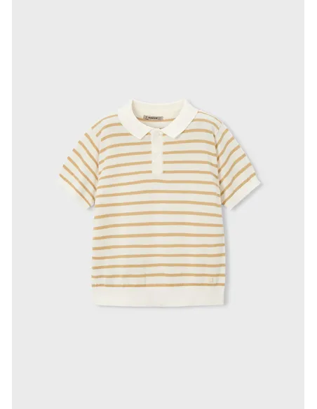 Polo m/c tricot - Nata-mocca