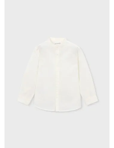 Camisa m/l cuello mao lino - Nata      