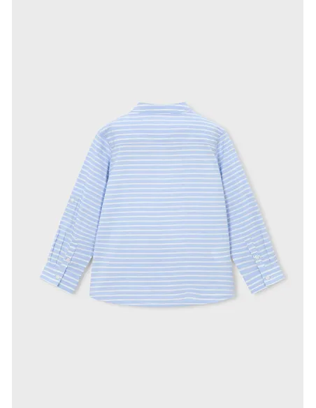 Camisa m/l c/mao rayas - Cielo     