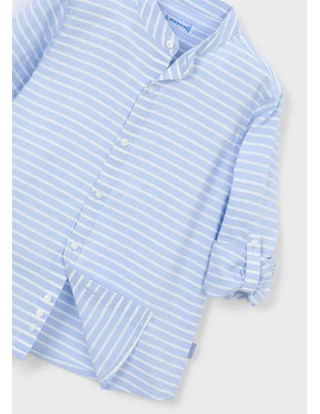 Camisa m/l c/mao rayas - Cielo     