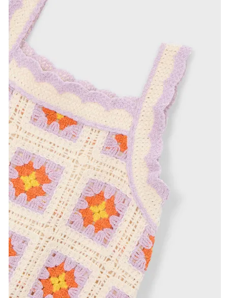 Vestido crochet - Hueso     