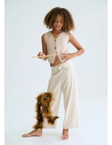 Top tricot botones - Almendra m