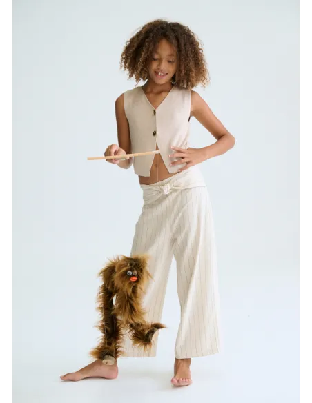 Top tricot botones - Almendra m