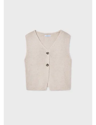 Top tricot botones - Almendra m