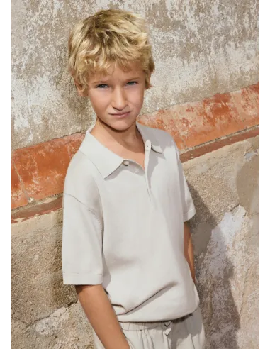 Polo m/c tricot - Piedra    