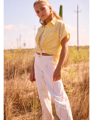 Pantalon largo sarga - Crudo     