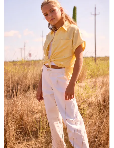 Pantalon largo sarga - Crudo     