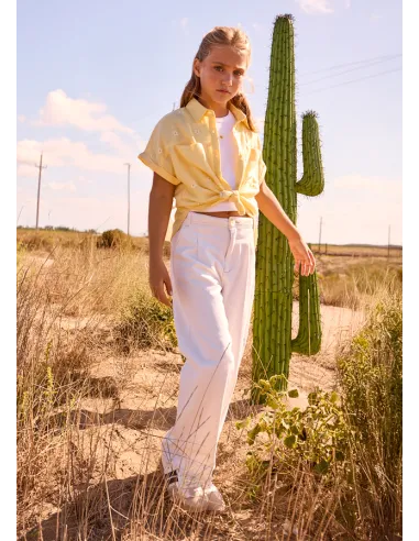 Pantalon largo sarga - Crudo     