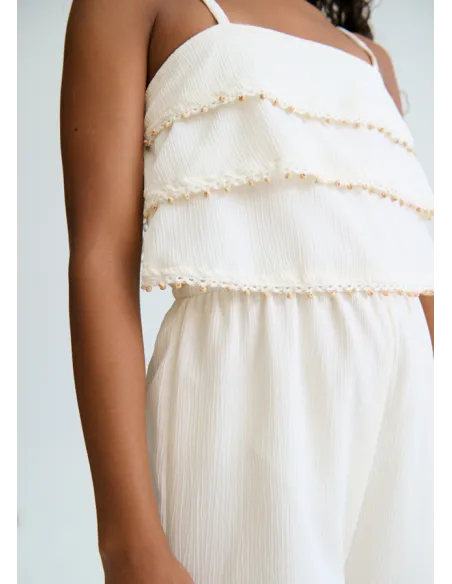 Mono largo volantes - Hueso     