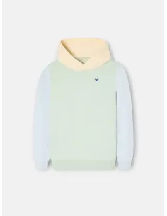 Sudadera kids capucha raqueta etnica verde