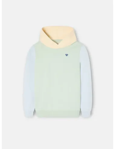 Sudadera kids capucha raqueta etnica verde