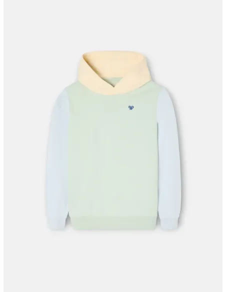 Sudadera kids capucha raqueta etnica verde