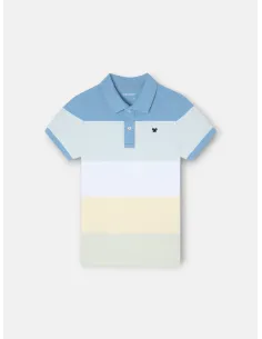 Polo kids raya ancha multicolor azul