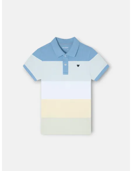 Polo kids raya ancha multicolor azul