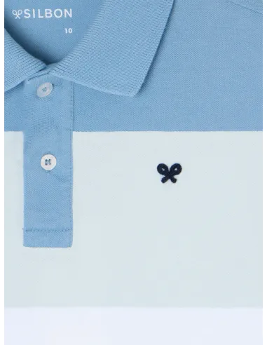 Polo kids raya ancha multicolor azul