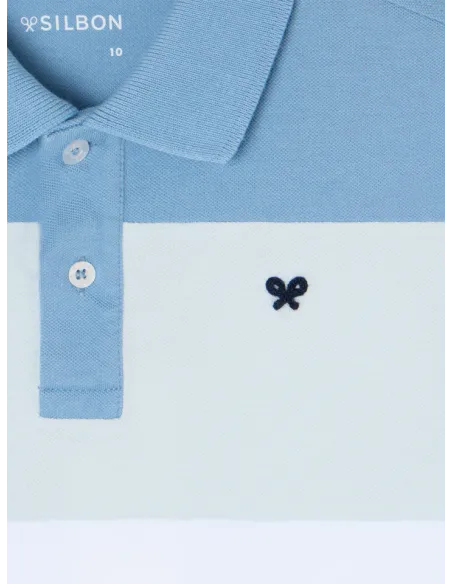 Polo kids raya ancha multicolor azul