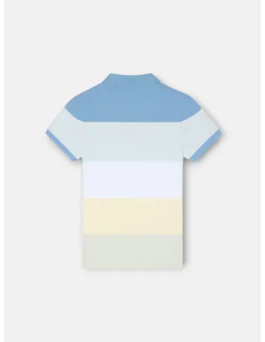 Polo kids raya ancha multicolor azul