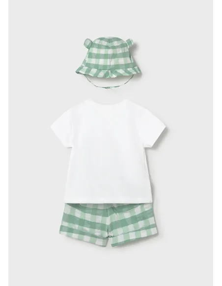 Conj. pantalon corto y gorro - Manzana
