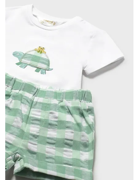 Conj. pantalon corto y gorro - Manzana