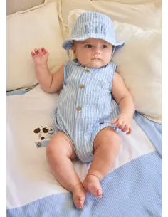 Pelele y gorro plana - Cielo     