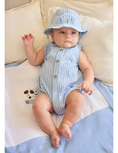 Pelele y gorro plana - Cielo     