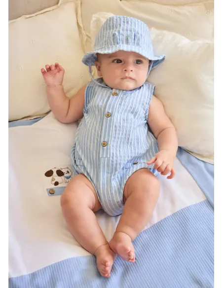 Pelele y gorro plana - Cielo     