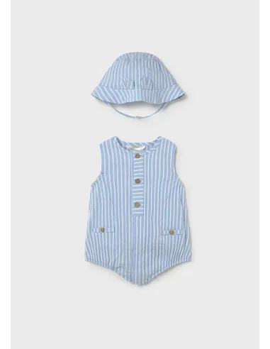 Pelele y gorro plana - Cielo     