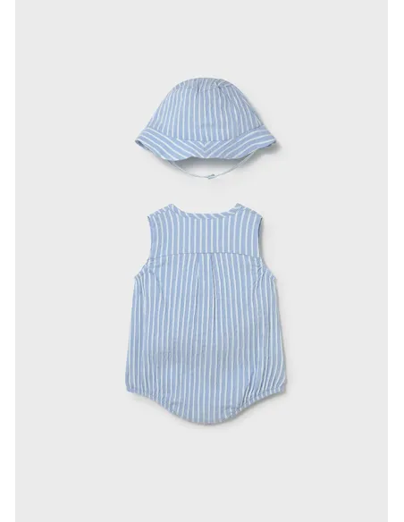 Pelele y gorro plana - Cielo     