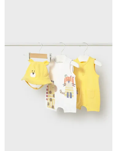 Set 2 peleles m/s y gorro - Mostaza   