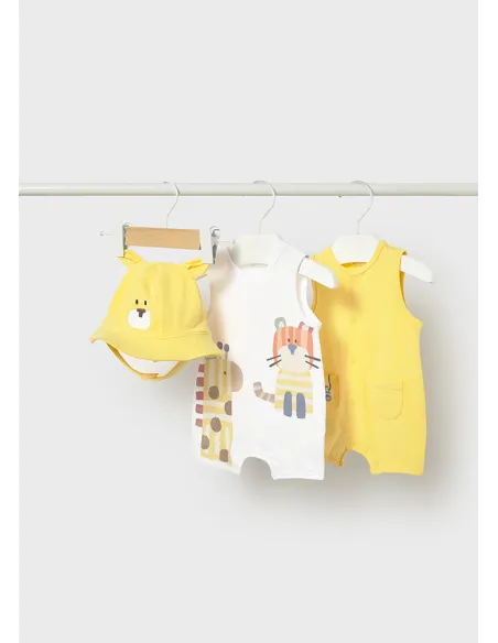 Set 2 peleles m/s y gorro - Mostaza   