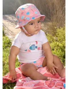 Conj. baño y gorro - Terracota 