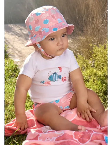 Conj. baño y gorro - Terracota 